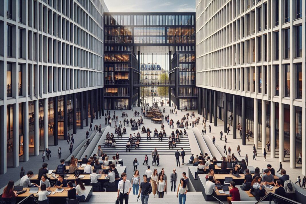 Paris School of Business : stratégie 2025-2030 et accréditation EQUIS, un nouveau cap ambitieux Campus de la Paris School of Business avec des étudiants internationaux