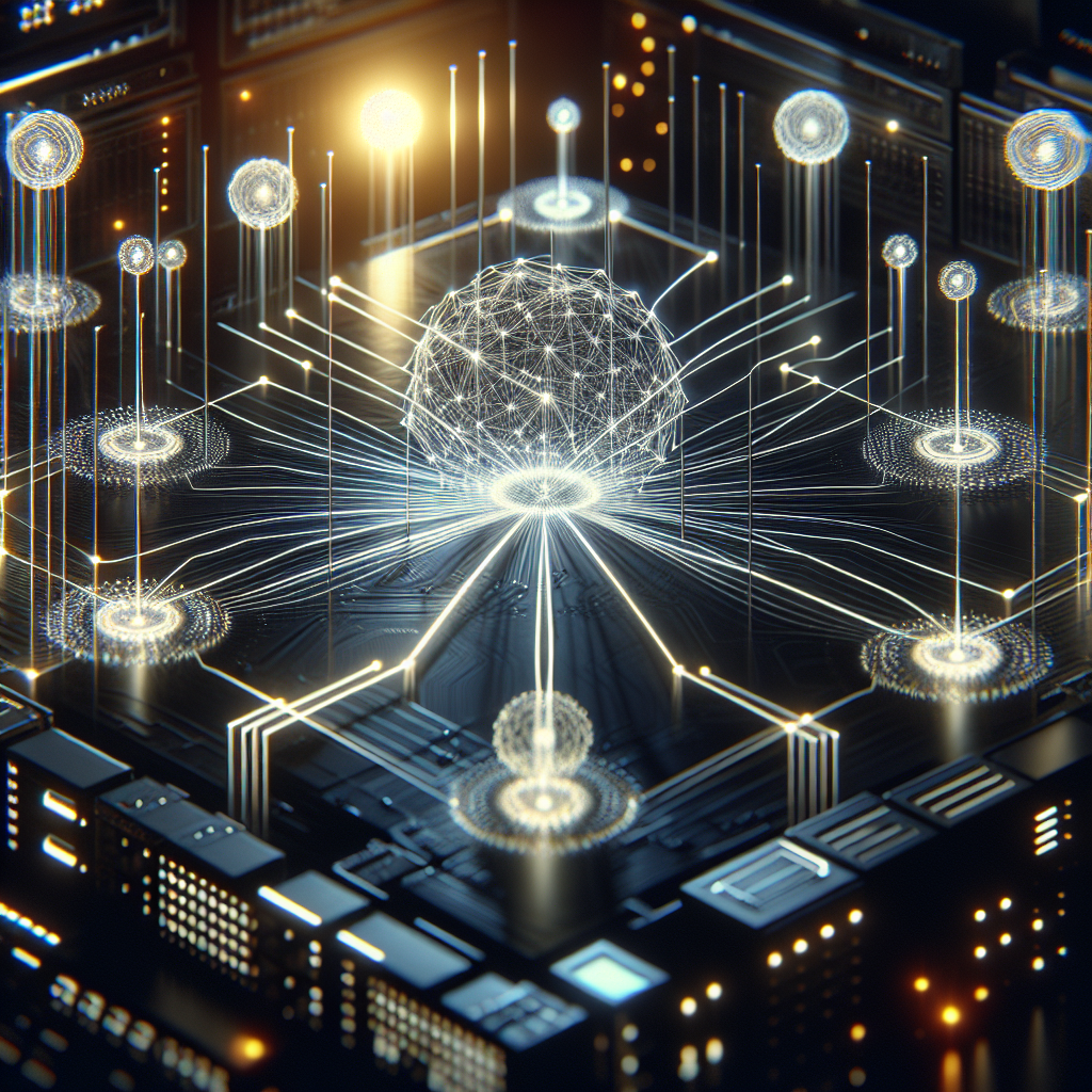 Réseau informatique futuriste illustrant la cybersécurité post-quantique.