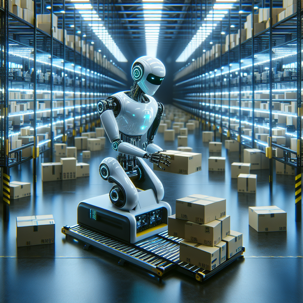 Un entrepôt futuriste avec des robots