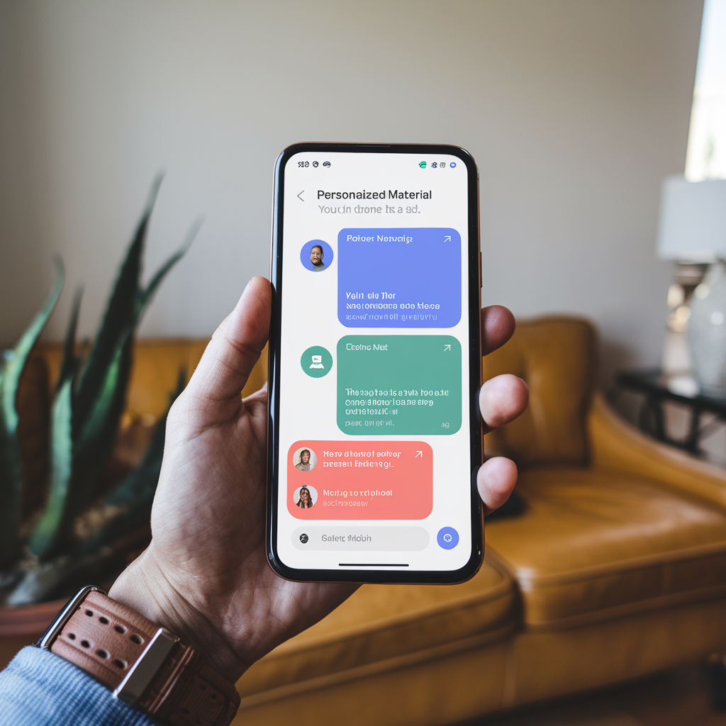 Thème Material You dans Google Messages.