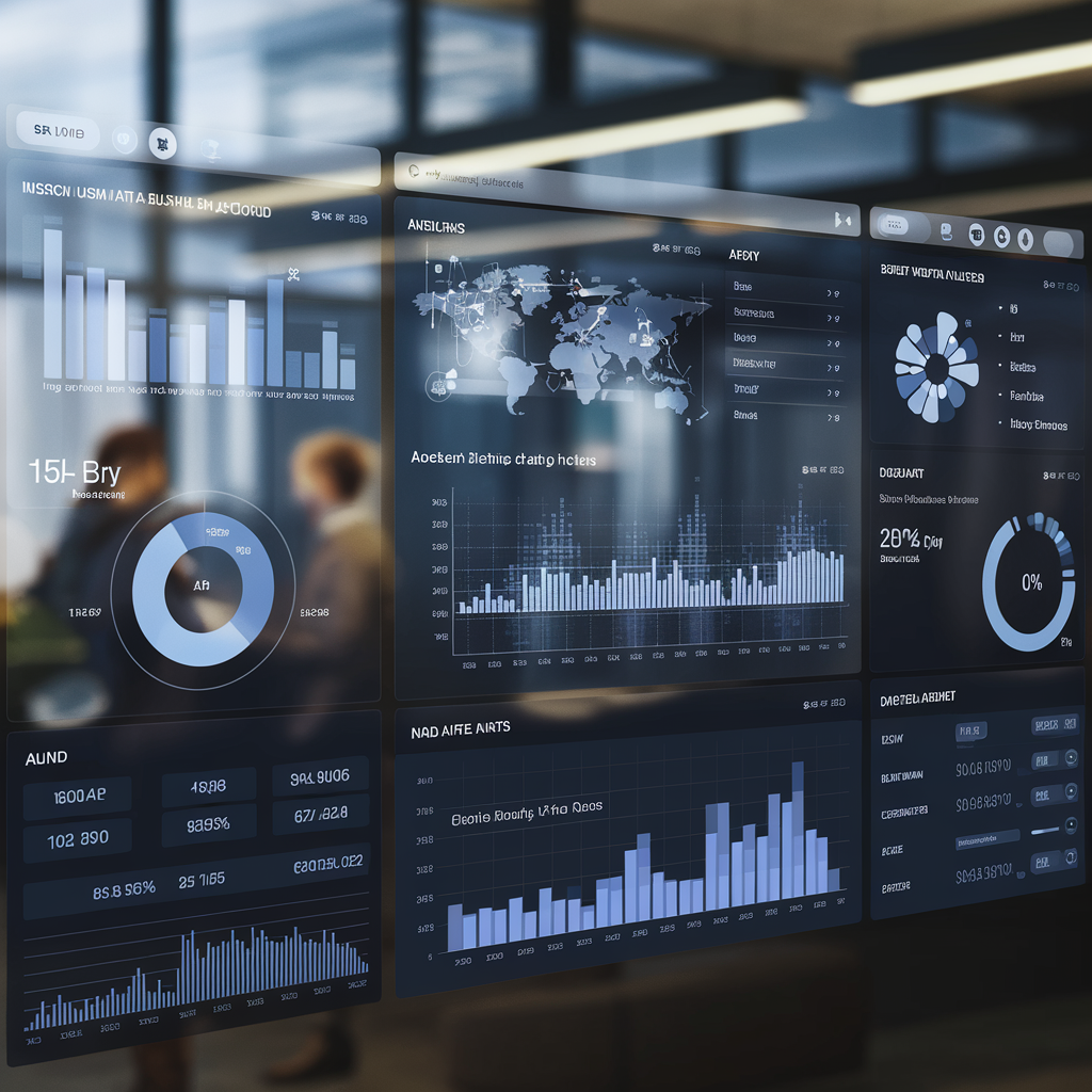 Tableau de bord numérique montrant des analyses de données en temps réel.