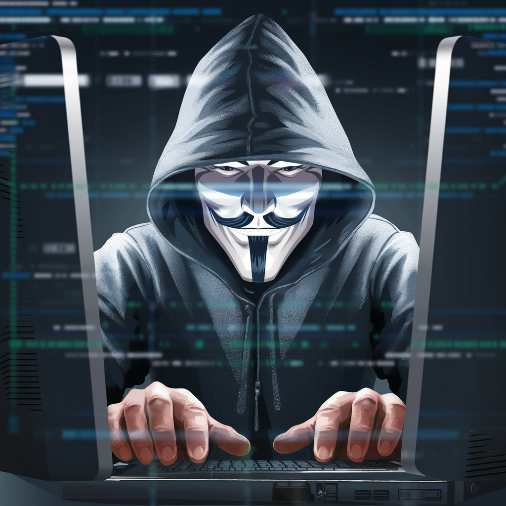 Hacker accédant à un système informatique