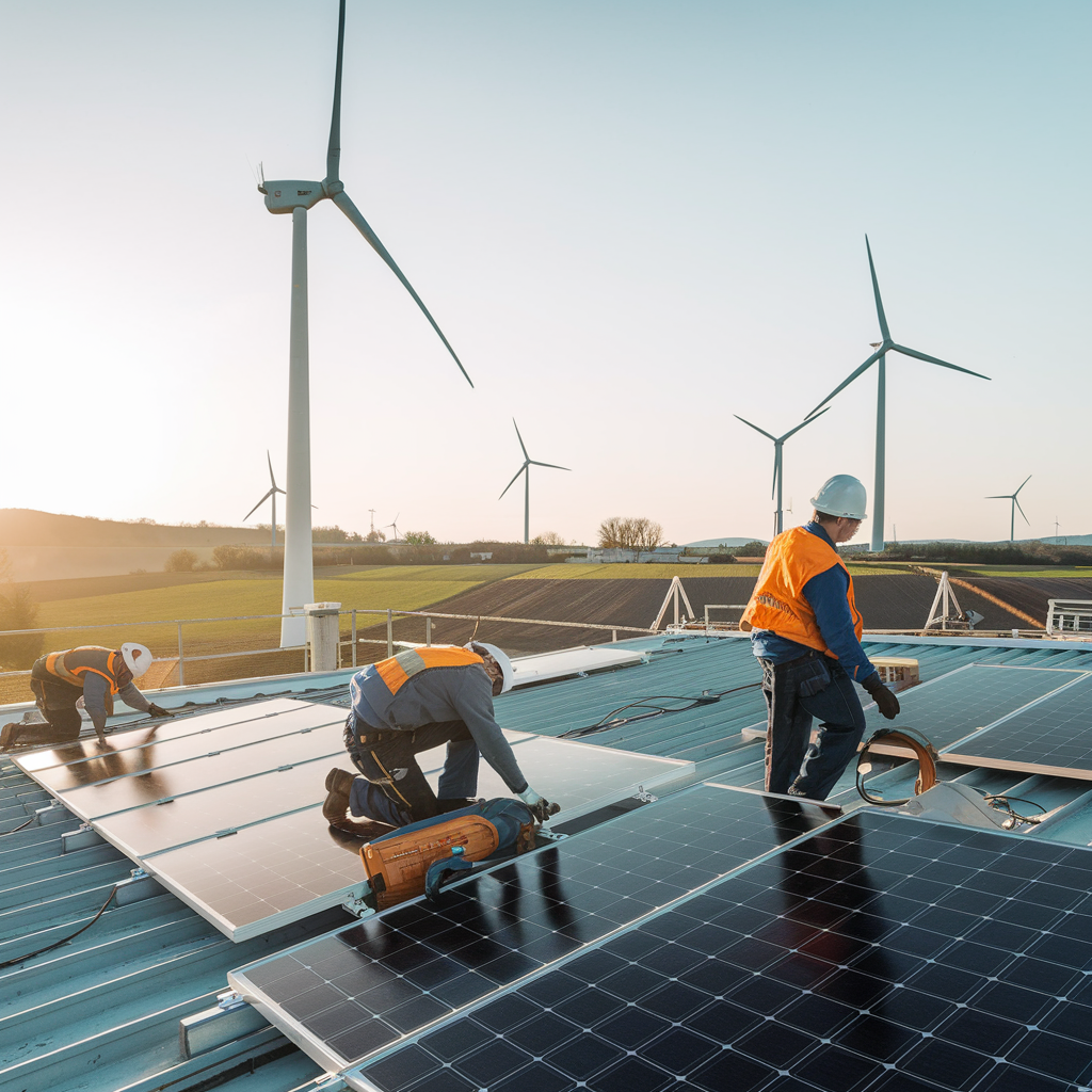 Site industriel français avec installations d'énergies renouvelables.