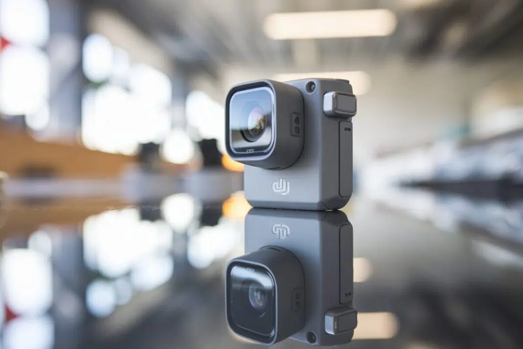 Osmo Nano en studio DJI Osmo Nano sur une surface réfléchissante