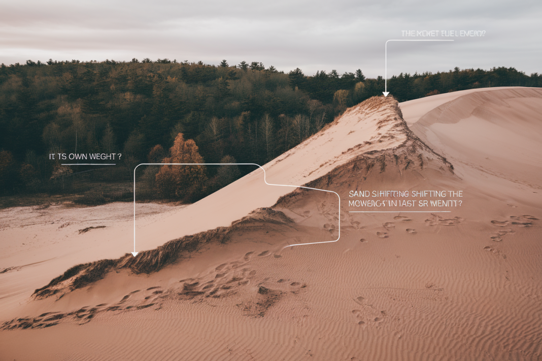 101 m en 2024, la dune du Pilat perd 1 m, avance sur la forêt, ce recul inattendu surprend les experts Pourquoi la dune marche: le basculement du sable vers l'est, côté forêt: Le mécanisme physique est décrit de manière pédagogique dans un format de questions-réponses sur l'évolution naturelle du site: sous l'effet de son propre poids, la dune bascule sur le versant est, en - illustration