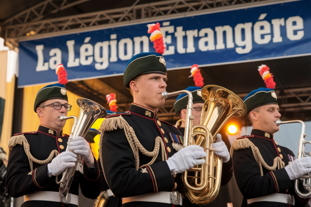 500 personnes, 1 place des Halles à Angoulême, concert de la Légion étrangère, ce qui a surpris le public La Légion étrangère et la musique militaire, entre tradition et spectacle: Le concert s'inscrit dans un imaginaire puissant, celui de la Légion étrangère, dont les chants et la musique accompagnent l'histoire et les rituels. Dans la culture militaire française, certaines piè - illustration