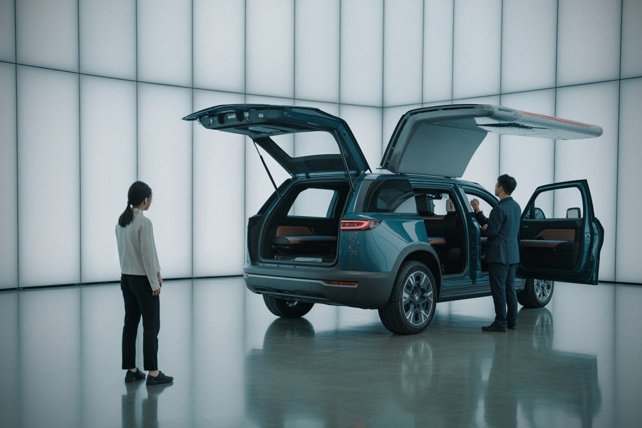 SUV électrique XPeng avec module volant présenté en démonstration technique