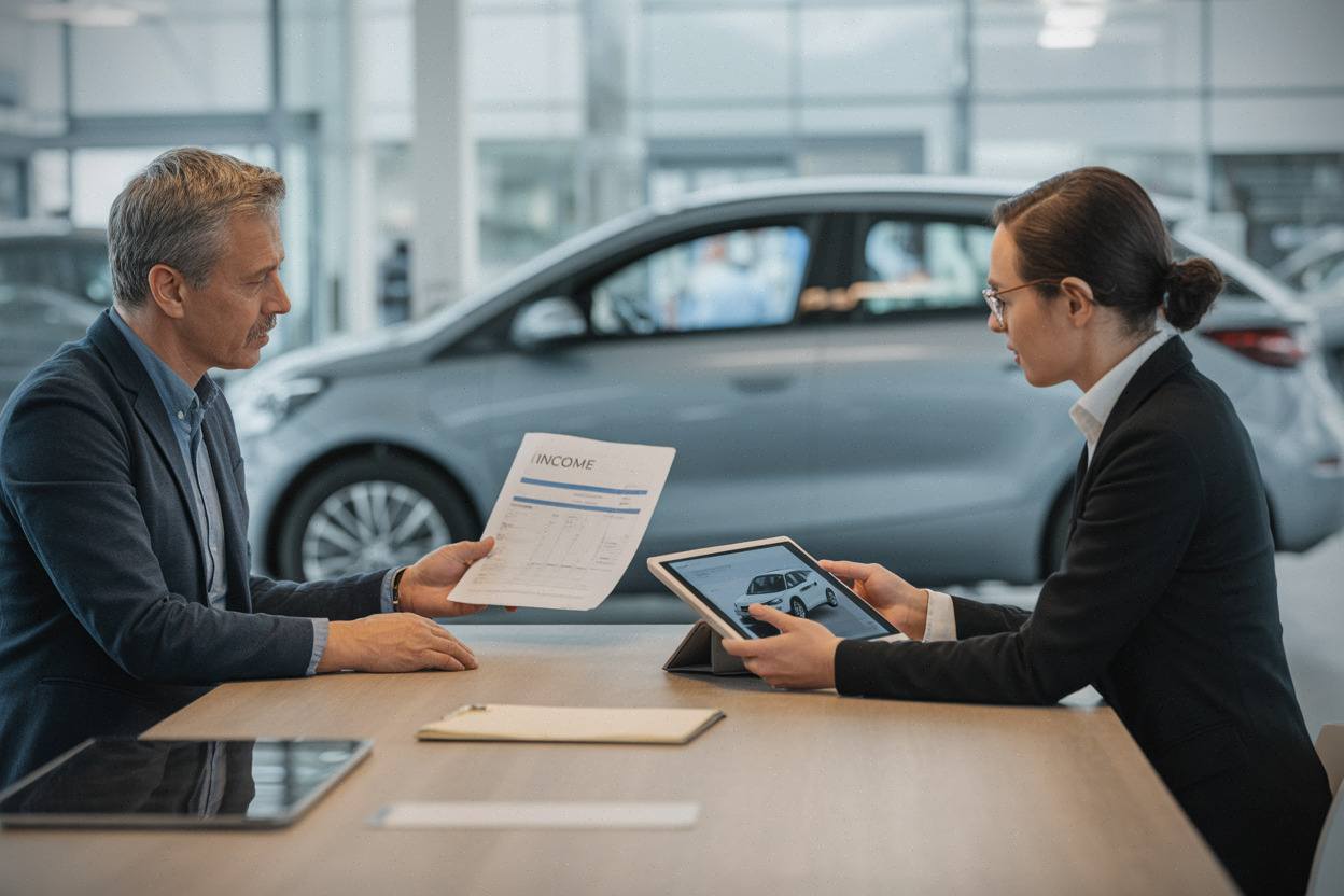 Dossier de leasing social étudié dans une concession automobile française