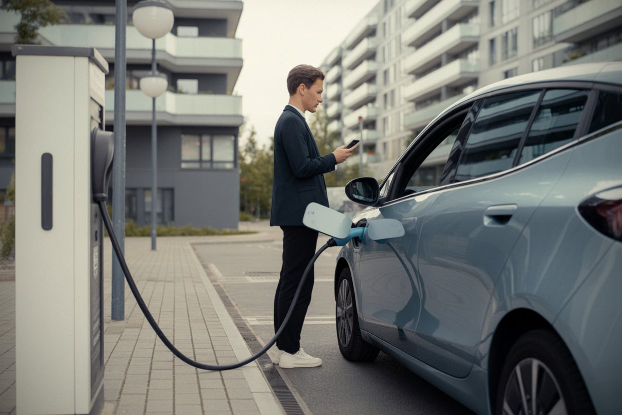 Recharge quotidienne d’une voiture électrique louée en leasing social
