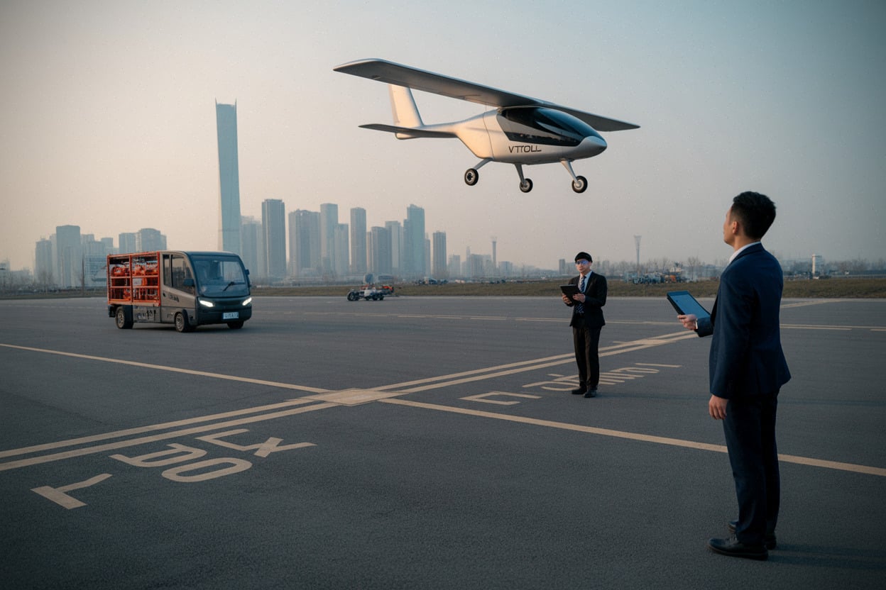 Essai de mobilité aérienne basse altitude avec aéronef électrique chinois