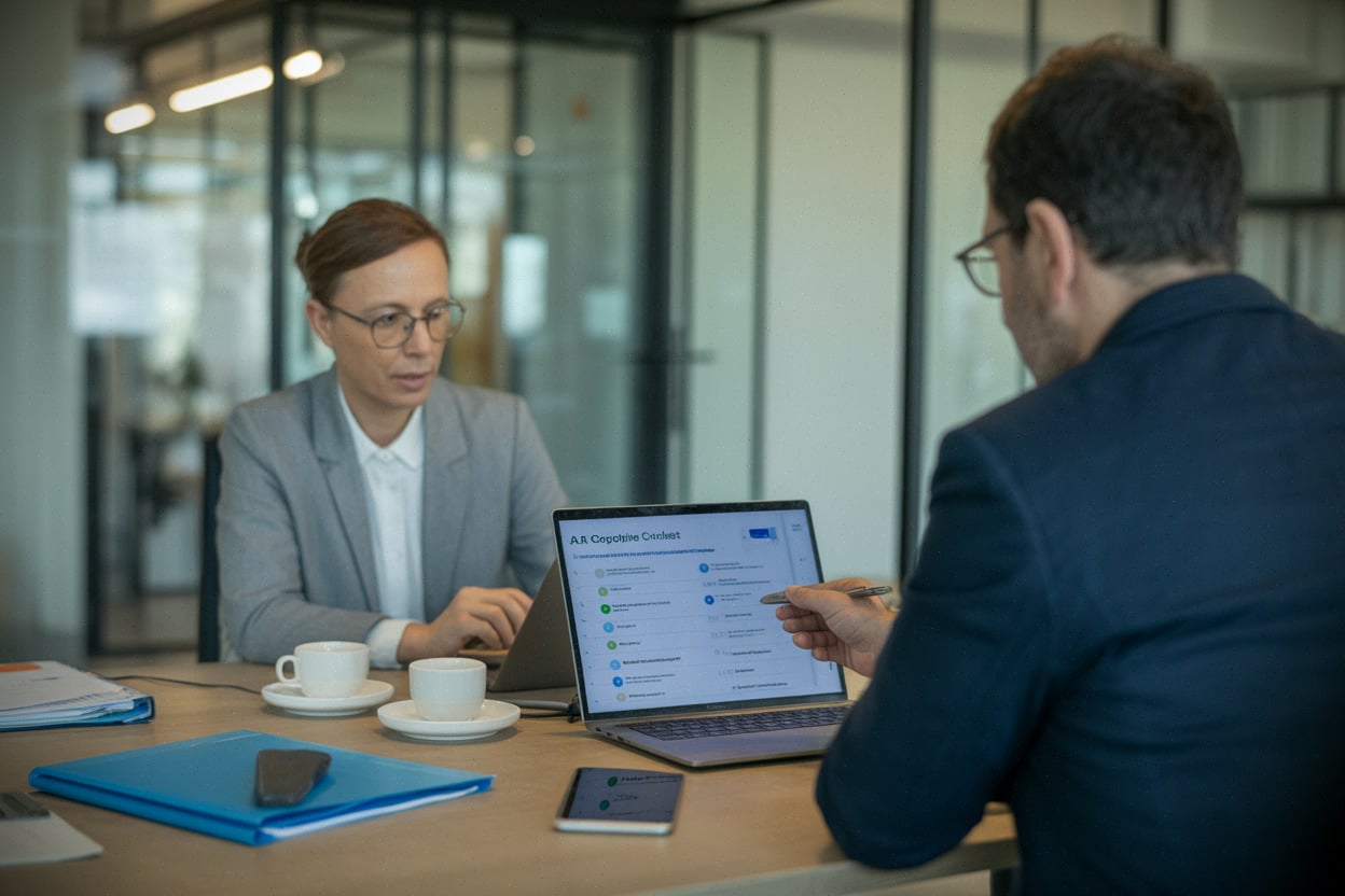 Dirigeants de PME préparant la conformité européenne sur l'IA