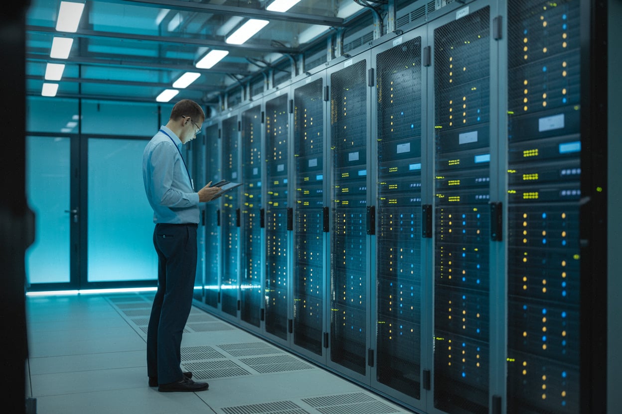 Ingénieur surveillant les infrastructures IA et cloud d'Alphabet