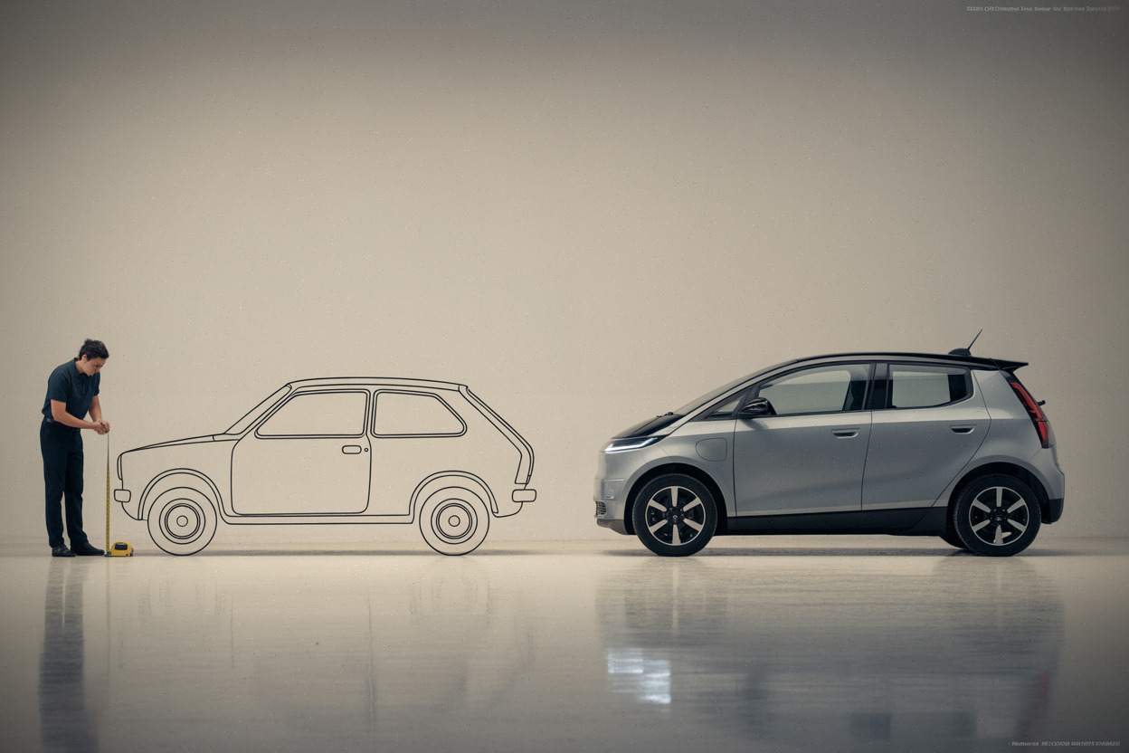 Comparaison des dimensions entre Renault 5 ancienne et modèle électrique
