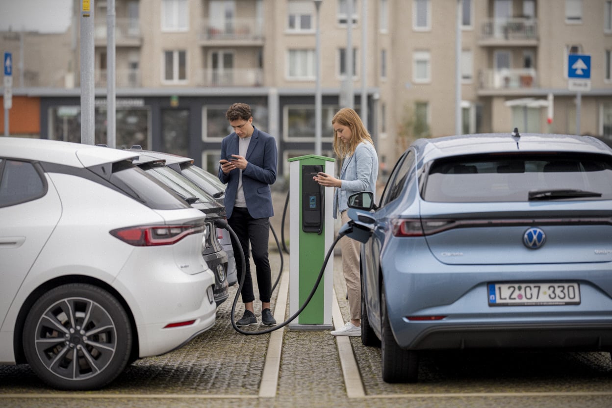 Recharge de voitures électriques abordables liées au leasing social